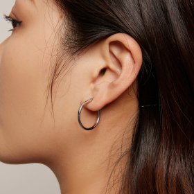 Pandora Style Big Circle Hoops Earrings - SCE1608-L