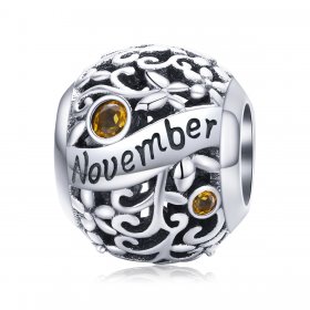 Pandora Style Silver Charm, November Birthstone - SCC1385-11