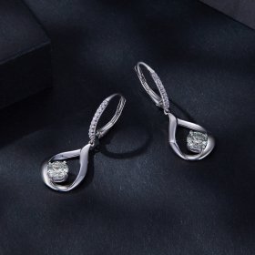 Pandora Style Drop Moissanite Earrings (Two Certificates) - MSE032