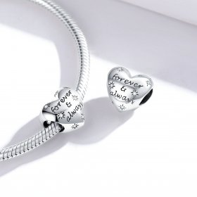 Pandora Style Silver Charm, Shining Heart - SCC1735