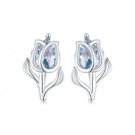 Pandora-style Tulip Stud Earrings - BSE873