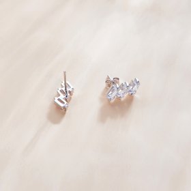 Pandora Style Silver Stud Earrings, Solid - SCE1051-A