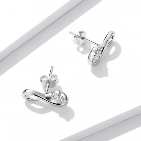 PANDORA Style Infinity Symbol - Refined Stud Earrings - BSE544