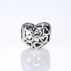 Silver Openwork Hearts Charm - PANDORA Style - SCC024