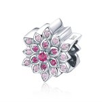 Pandora Style Silver Charm, Red Lotus - BSC038