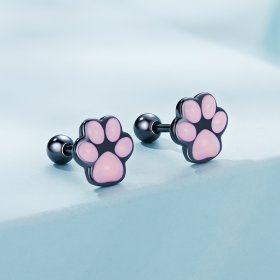 PANDORA Style Cute Cat Paw Stud Earrings - SCE1516