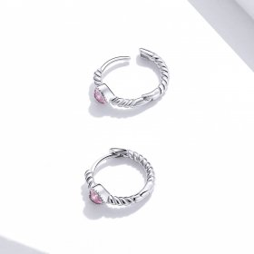 Pandora Style Silver Hoop Earrings, Pure Love - SCE1081