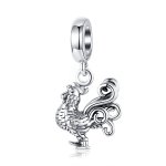 Pandora Style Silver Bangle Charm, Brave Rooster - SCC1337