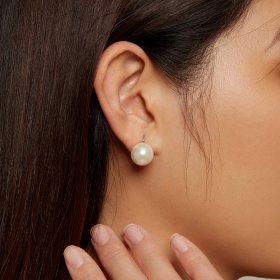 Pandora Style Pearl Stud Earrings - BSE857