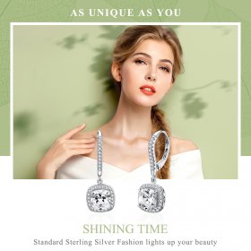 Silver Shining Time Hanging Earrings - PANDORA Style - SCE520