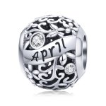 Pandora Style Silver Charm, April Birthstone - SCC1385-4