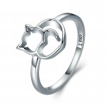 Silver Naughty Kitten Ring - PANDORA Style - SCR104