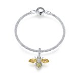 Silver & Gold-Plated Bee Mesh Bracelet - PANDORA Style - SCB830