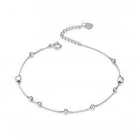 Silver Heart Chain Slider Bracelet - PANDORA Style - SCB172