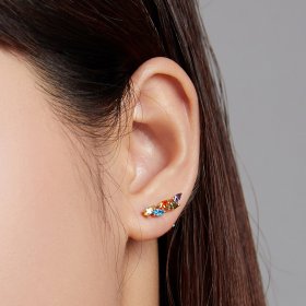 PANDORA Style Colorful Zircon - Olive Stud Earrings - SCE1210