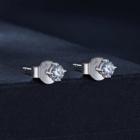 Pandora Style 0.1Ct Moissanite Studs Earrings (Two Certificates) - MSE038