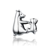 Silver Polar Bear Mother and Child Charm - PANDORA Style - SCC1207