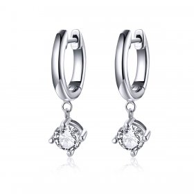 Silver Flash Girl Hanging Earrings - PANDORA Style - SCE553