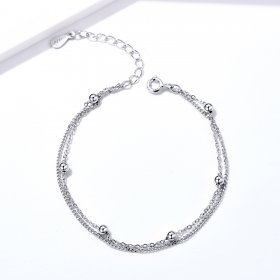 Silver Little Beads Chain Slider Bracelet - PANDORA Style - SCB131