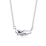 Silver Hand In Hand Necklace - PANDORA Style - SCN398