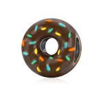 Pandora Style Silver Charm, Donut, Multicolor Enamel - SCC1820