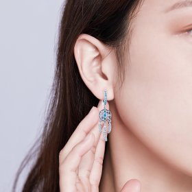 Pandora Style Silver Dangle Earrings, Dream Catcher - SCE713