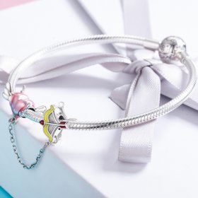 Pandora Style Silver Charm, Love Wishes, Multicolor Enamel - SCC628