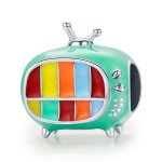 Pandora Style Silver Charm, Mini Color Tv, Multicolor Enamel - SCC1861