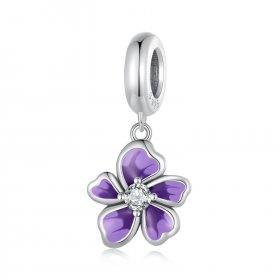 Pandora Style Purple Flower Dangle - SCC2556
