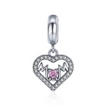 Pandora Style Silver Bangle Charm, Mom Heart - SCC392