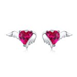 Silver Guardian Heart Stud Earrings - PANDORA Style - SCE690