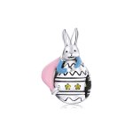 Pandora Style Silver Charm, Miss Rabbit, Multicolor Enamel - SCC1754