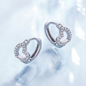 Pandora-style heart-shaped hoop earrings - BSE879