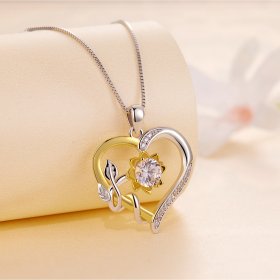 Pandora Style Love Moissanite Necklace (One Certificate) - MSN012