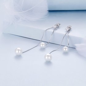 Pandora Style Tassel Beads Dangle Earrings - BSE890