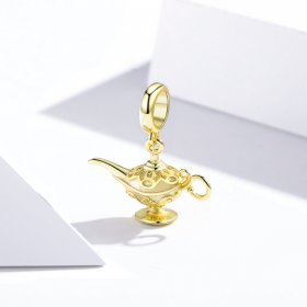 Pandora Style Dangle Charm, Golden Magic Lamp - SCC1819