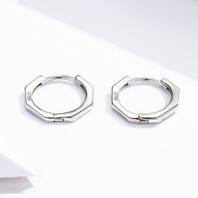 Silver Simple Earrings Hoop Earrings - PANDORA Style - SCE622
