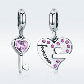 Pandora Style Silver Bangle Charm, Heart Spoon - SCC638