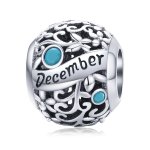 Pandora Style Silver Charm, December Birthstone - SCC1385-12