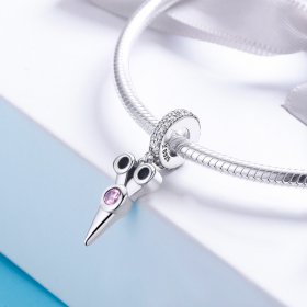Pandora Style Silver Bangle Charm, Small Hair Stylist Scissors - SCC656
