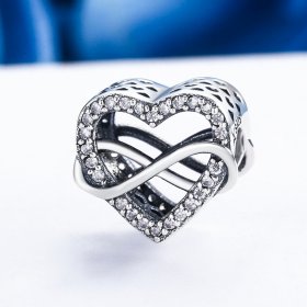 Pandora Style Silver Charm, Heart Shape - SCC432