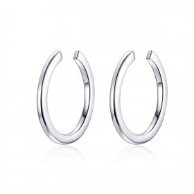 Silver Simple Hoop Earrings - PANDORA Style - SCE647