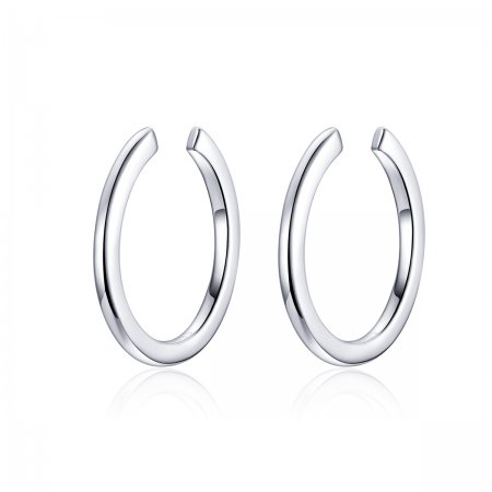 Silver Simple Hoop Earrings - PANDORA Style - SCE647