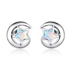 PANDORA Style Opal Moon Stud Earrings - SCE816-A