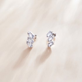 Pandora Style Silver Stud Earrings, Solid - SCE1051-A