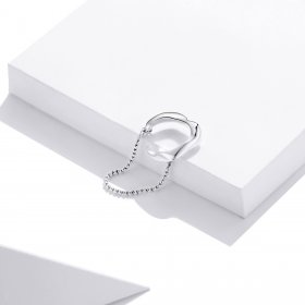 Pandora Style Silver Dangle Earrings, Chain - SCE1120