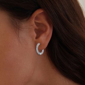 Pandora Style Chain Hoop Earrings - BSE906