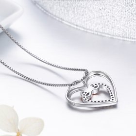 Silver Exquisite Heart Necklace - PANDORA Style - SCN121