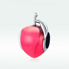 Pandora Style Silver Charm, Lovely Peach, Pink Enamel - SCC1834