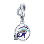 Pandora Style Silver Dangle Charm, Egypt - Twin Eyes, Multicolor Enamel - SCC1857